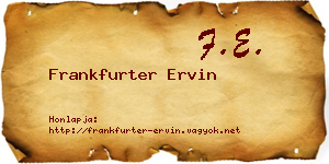 Frankfurter Ervin névjegykártya